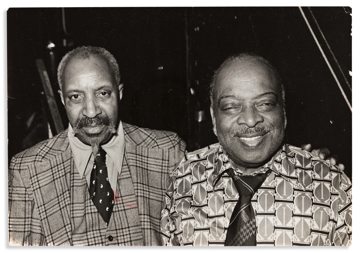 (MUSIC.) Group of photographs of (mostly) jazz musicians including Basie, Ellington, and Coltrane.